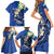 FSM Pohnpei Polynesian Shark Tattoo Personalised Family Matching Short Sleeve Bodycon Dress and Hawaiian Shirt