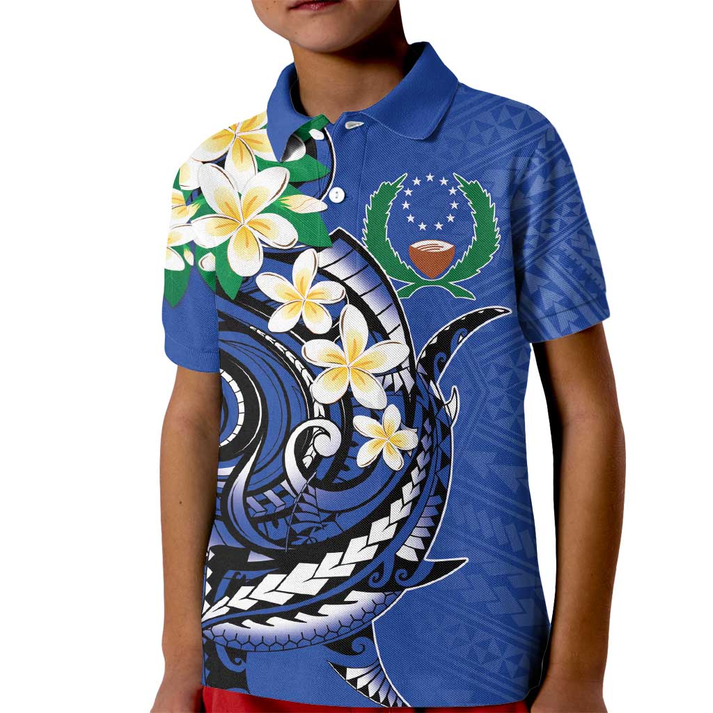 FSM Pohnpei Polynesian Shark Tattoo Personalised Kid Polo Shirt