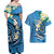 FSM Yap State Polynesian Shark Tattoo Personalised Couples Matching Off Shoulder Maxi Dress and Hawaiian Shirt