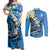 FSM Yap State Polynesian Shark Tattoo Personalised Couples Matching Off Shoulder Maxi Dress and Long Sleeve Button Shirt