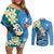 FSM Yap State Polynesian Shark Tattoo Personalised Couples Matching Off Shoulder Short Dress and Long Sleeve Button Shirt