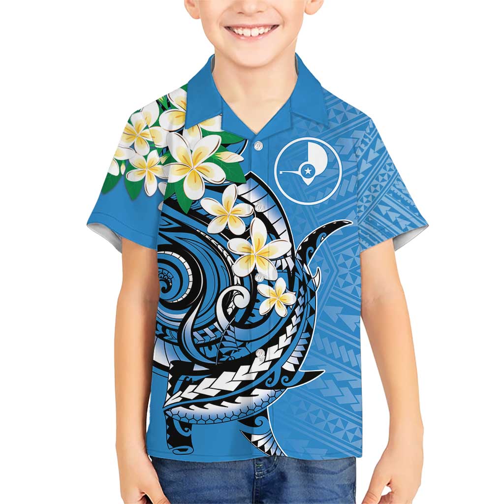 FSM Yap State Polynesian Shark Tattoo Personalised Kid Hawaiian Shirt