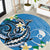 FSM Yap State Polynesian Shark Tattoo Personalised Round Carpet