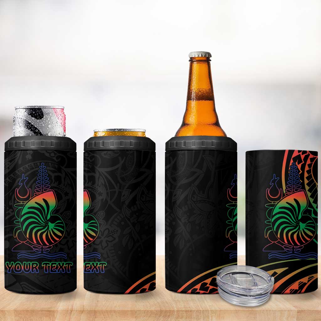 New Caledonia Polynesian Tatoo Personalised 4 in 1 Can Cooler Tumbler