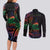 New Caledonia Polynesian Tatoo Personalised Couples Matching Long Sleeve Bodycon Dress and Long Sleeve Button Shirt