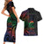 New Caledonia Polynesian Tatoo Personalised Couples Matching Short Sleeve Bodycon Dress and Hawaiian Shirt