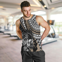 Personalised Polynesia Skull Men Tank Top Tattoo In The Style Of Maori With Marine Life Gold LT9 - Polynesian Pride