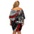 personalised-polynesia-skull-off-shoulder-short-dress-tattoo-in-the-style-of-maori-with-marine-life-red