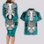 personalised-polynesia-skull-couples-matching-long-sleeve-bodycon-dress-and-hawaiian-shirt-with-boars-tusk-aqua-arty-vibe