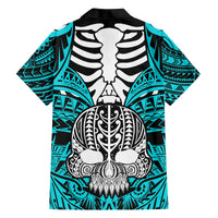 personalised-polynesia-skull-family-matching-tank-maxi-dress-and-hawaiian-shirt-with-boars-tusk-aqua-arty-vibe