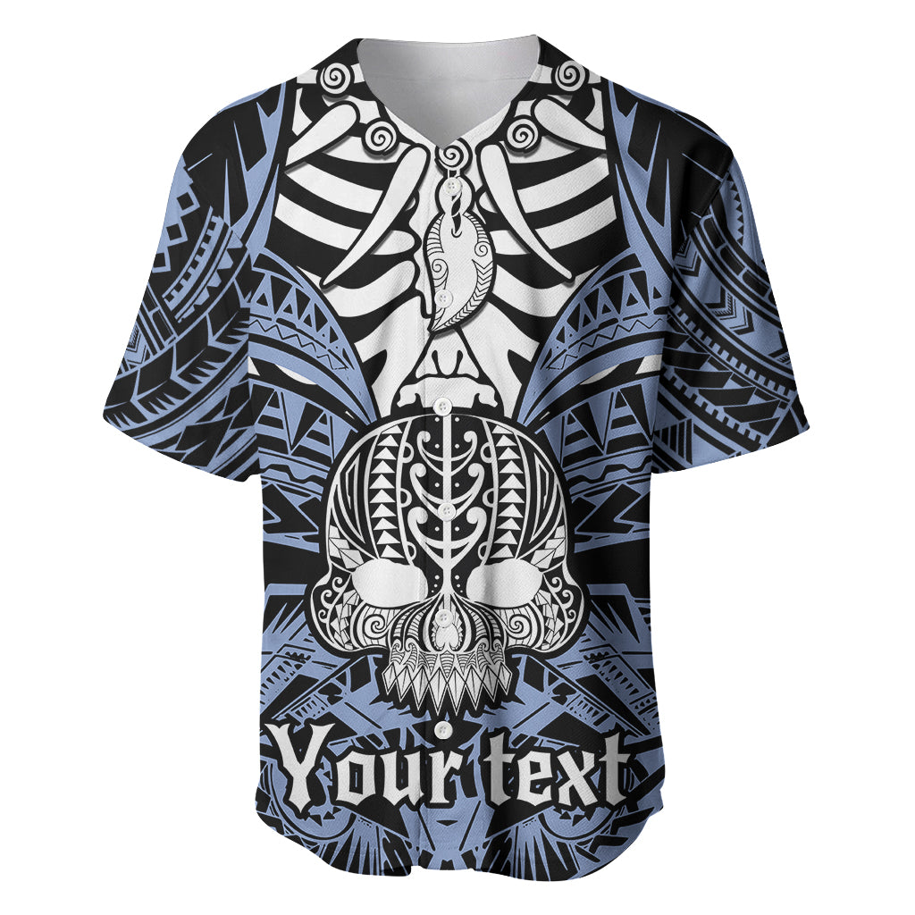 personalised-polynesia-skull-baseball-jersey-with-boars-tusk-blue-arty-vibe