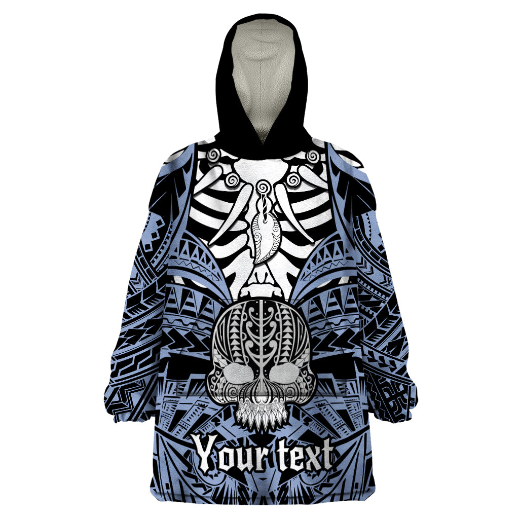 personalised-polynesia-skull-wearable-blanket-hoodie-with-boars-tusk-blue-arty-vibe