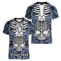 personalised-polynesia-skull-women-v-neck-t-shirt-with-boars-tusk-blue-arty-vibe
