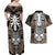 personalised-polynesia-skull-couples-matching-off-shoulder-maxi-dress-and-hawaiian-shirt-with-boars-tusk-gold-arty-vibe