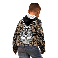 Personalised Polynesia Skull Kid Hoodie With Boars Tusk Gold Arty Vibe LT9 - Polynesian Pride