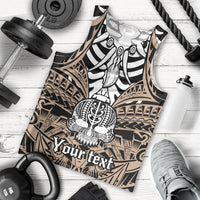 Personalised Polynesia Skull Men Tank Top With Boars Tusk Gold Arty Vibe LT9 Gold - Polynesian Pride