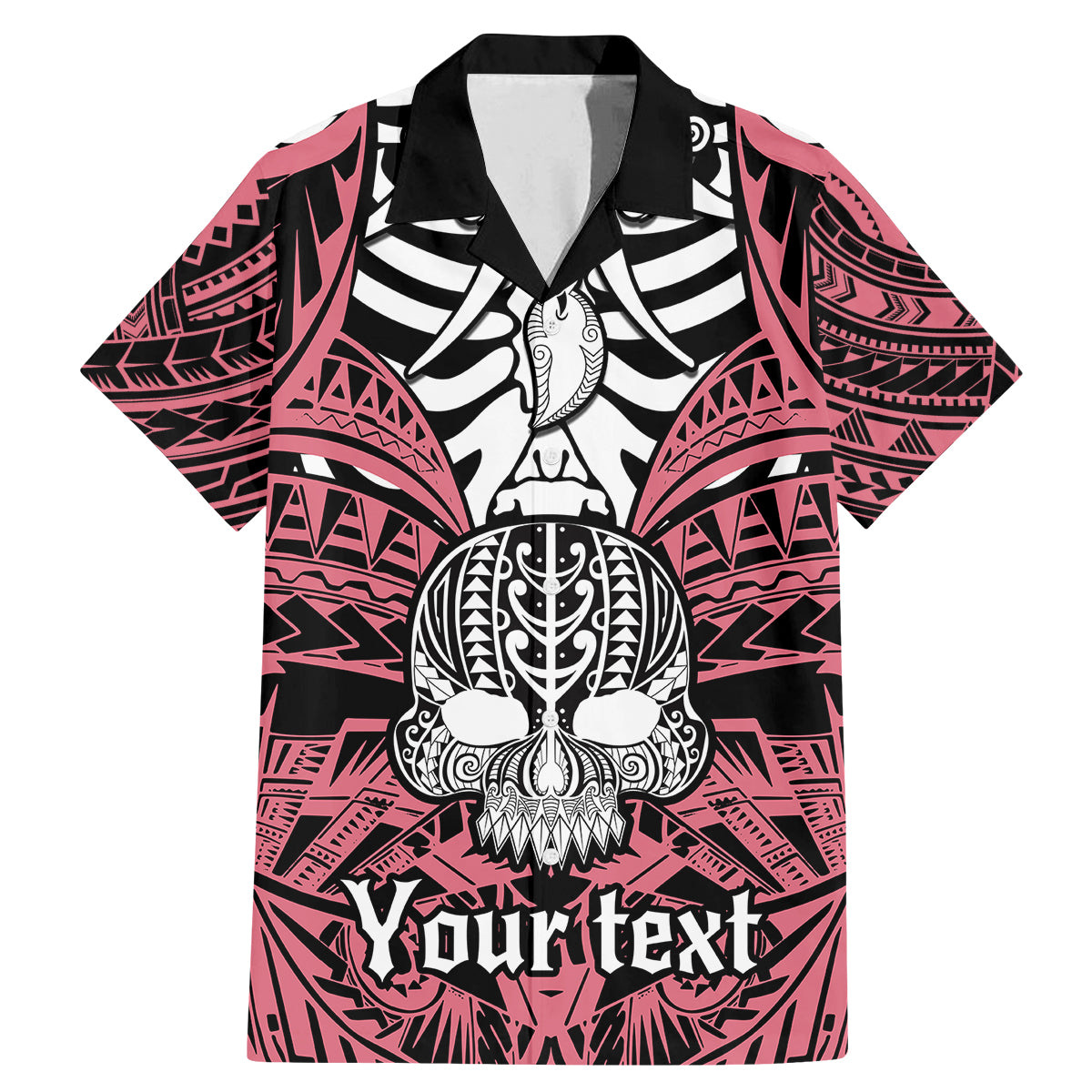 personalised-polynesia-skull-family-matching-mermaid-dress-and-hawaiian-shirt-with-boars-tusk-pink-arty-vibe
