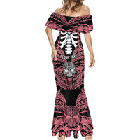 personalised-polynesia-skull-mermaid-dress-with-boars-tusk-pink-arty-vibe