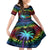 Fiji LGBT Family Matching Puletasi Dress and Hawaiian Shirt Love Is Love Tapa Pattern Rainbow Water Color LT9 Daughter's Dress Black - Polynesian Pride