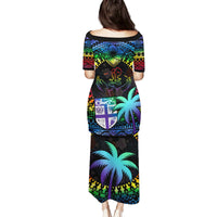 Fiji LGBT Family Matching Puletasi Dress and Hawaiian Shirt Love Is Love Tapa Pattern Rainbow Water Color LT9 - Polynesian Pride