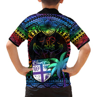 Fiji LGBT Kid Hawaiian Shirt Love Is Love Tapa Pattern Rainbow Water Color LT9 - Polynesian Pride