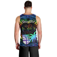 Personalised Fiji LGBT Men Tank Top Love Is Love Tapa Pattern Rainbow Water Color LT9 - Polynesian Pride