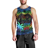 Personalised Fiji LGBT Men Tank Top Love Is Love Tapa Pattern Rainbow Water Color LT9 - Polynesian Pride