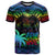 Personalised Fiji LGBT T Shirt Love Is Love Tapa Pattern Rainbow Water Color LT9 Black - Polynesian Pride