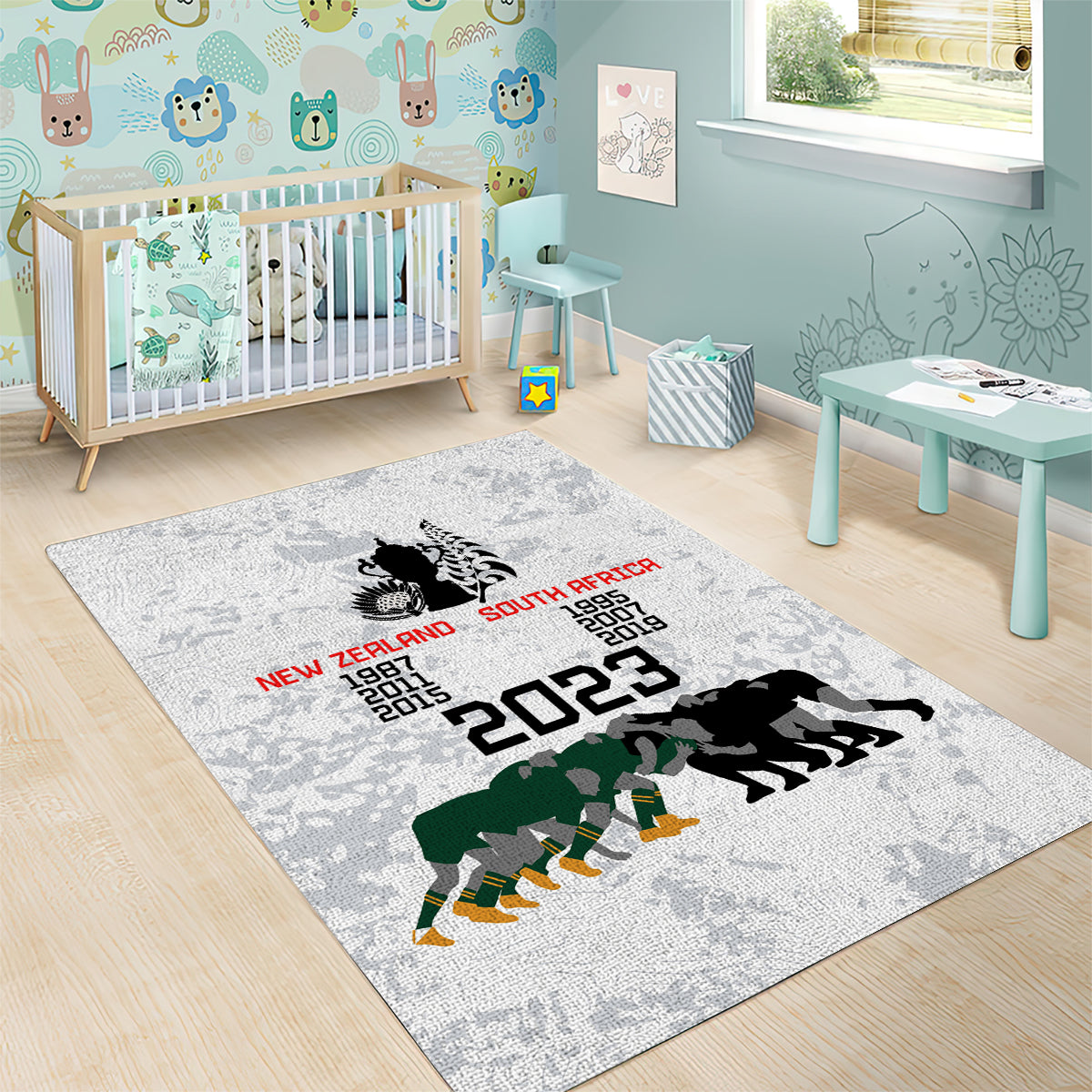 New Zealand South Africa Rugby Area Rug History Commemorative World Cup Winners Unique LT9 - Polynesian Pride