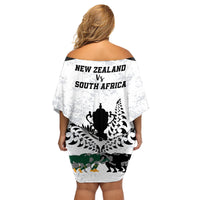 New Zealand South Africa Rugby Family Matching Off Shoulder Short Dress and Hawaiian Shirt History Commemorative World Cup Winners Unique LT9 - Polynesian Pride