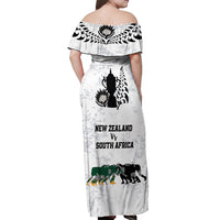 New Zealand South Africa Rugby Off Shoulder Maxi Dress History Commemorative World Cup Winners Unique LT9 - Polynesian Pride