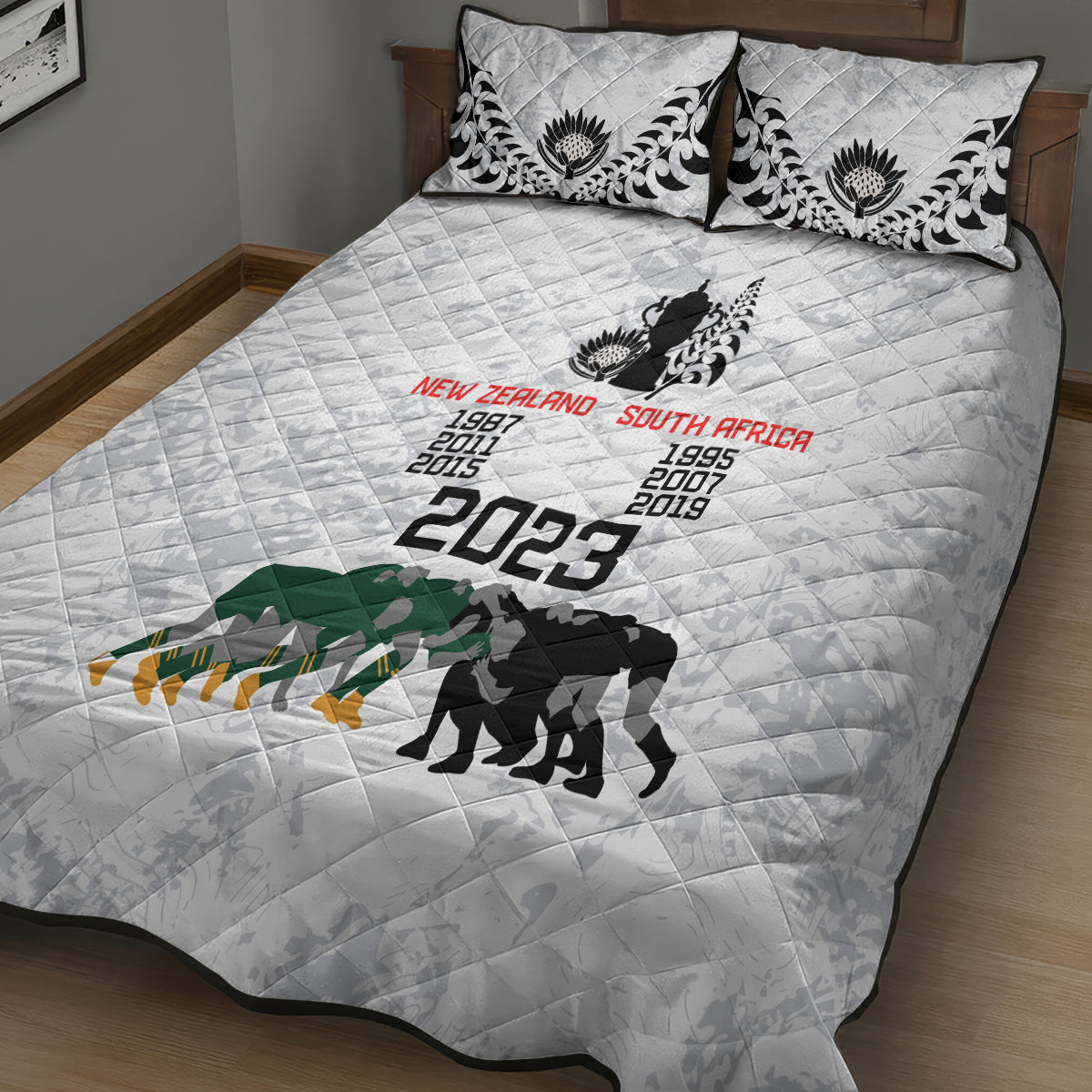 New Zealand South Africa Rugby Quilt Bed Set History Commemorative World Cup Winners Unique LT9 - Polynesian Pride
