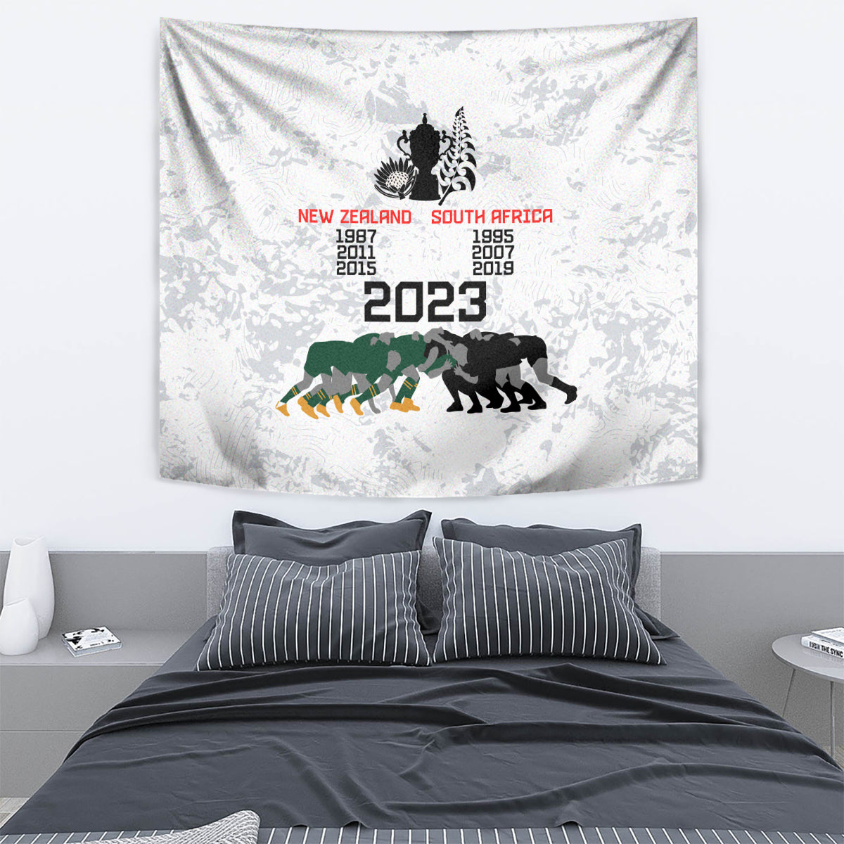 New Zealand South Africa Rugby Tapestry History Commemorative World Cup Winners Unique LT9 - Polynesian Pride