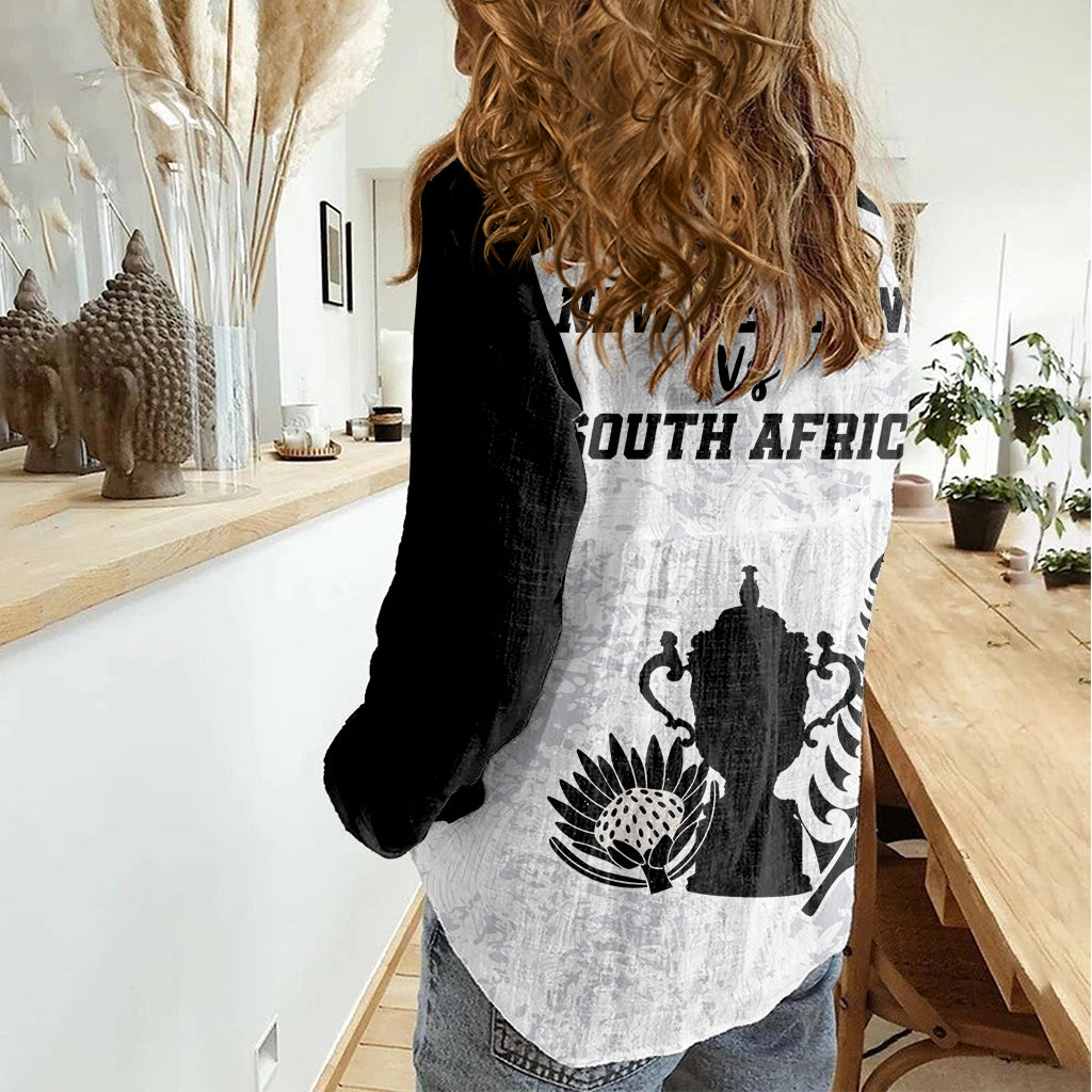 New Zealand South Africa Rugby Women Casual Shirt History Commemorative World Cup Winners Unique LT9 - Polynesian Pride