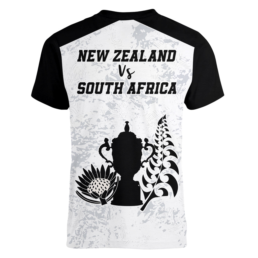 New Zealand South Africa Rugby Women V Neck T Shirt History Commemorative World Cup Winners Unique LT9 - Polynesian Pride