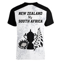 New Zealand South Africa Rugby Women V Neck T Shirt History Commemorative World Cup Winners Unique LT9 - Polynesian Pride
