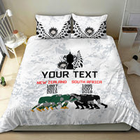 Custom New Zealand South Africa Rugby Bedding Set History Commemorative World Cup Winners Unique LT9 - Polynesian Pride