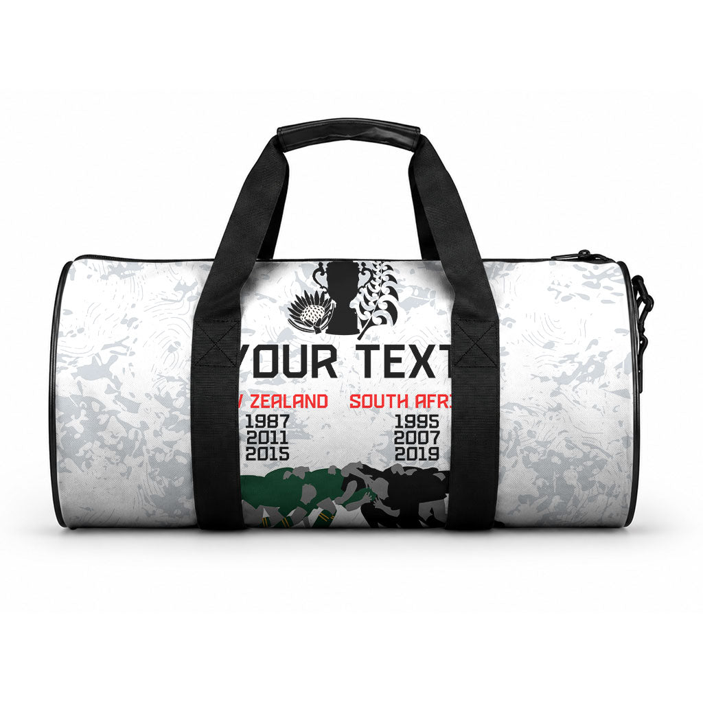 Custom New Zealand South Africa Rugby Duffle Bag History Commemorative World Cup Winners Unique LT9 One size White - Polynesian Pride