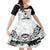 Custom New Zealand South Africa Rugby Family Matching Off Shoulder Short Dress and Hawaiian Shirt History Commemorative World Cup Winners Unique LT9 Daughter's Dress White - Polynesian Pride