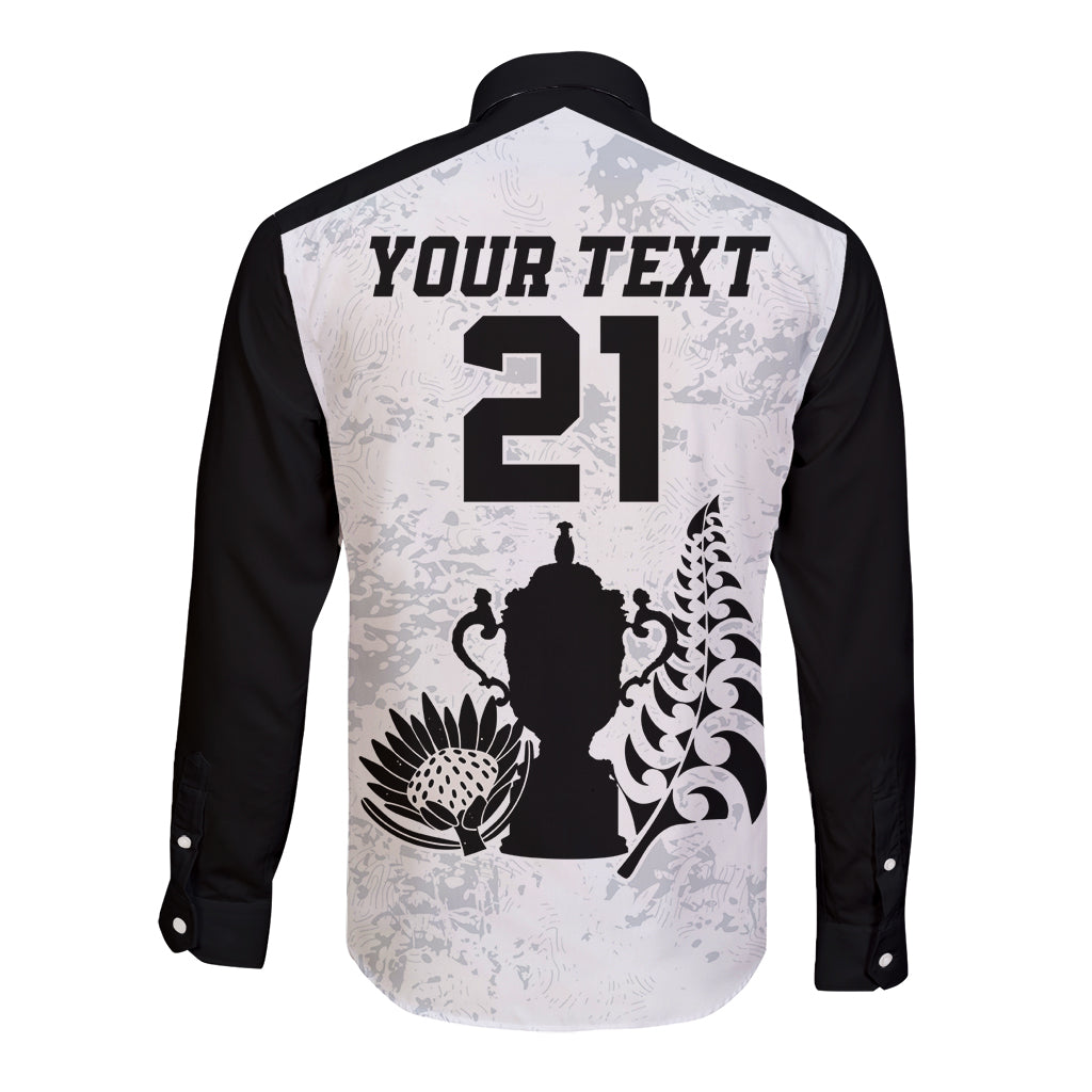 Custom New Zealand South Africa Rugby Long Sleeve Button Shirt History Commemorative World Cup Winners Unique LT9 - Polynesian Pride