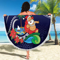 Felis Pusgua Guam Santa Beach Blanket Merry Christmas with Polynesian Tribal LT9 - Polynesian Pride