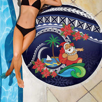 Felis Pusgua Guam Santa Beach Blanket Merry Christmas with Polynesian Tribal LT9 - Polynesian Pride