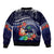 Felis Pusgua Guam Santa Bomber Jacket Merry Christmas with Polynesian Tribal