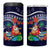 Felis Pusgua Guam Santa 4 in 1 Can Cooler Tumbler Merry Christmas with Polynesian Tribal