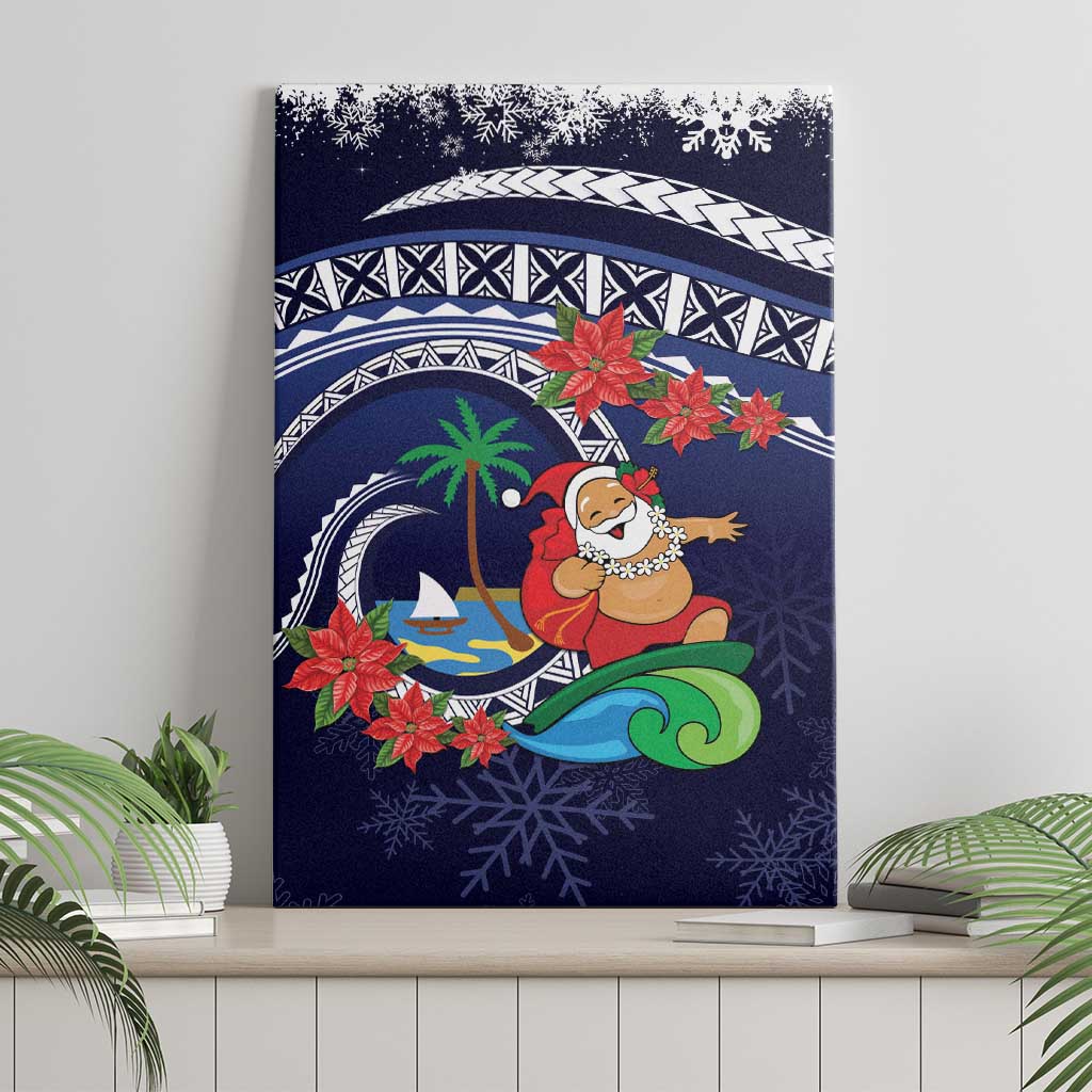 Felis Pusgua Guam Santa Canvas Wall Art Merry Christmas with Polynesian Tribal LT9 - Polynesian Pride