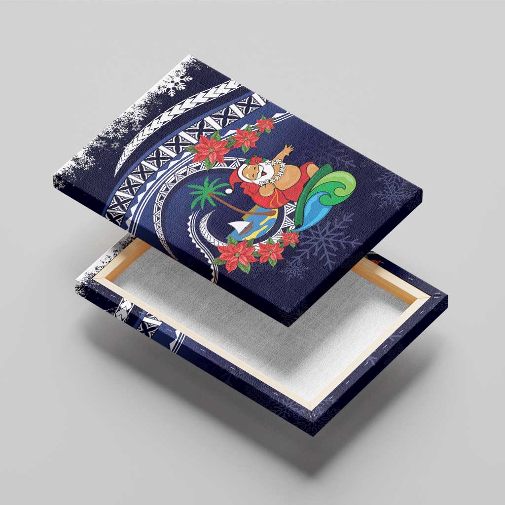 Felis Pusgua Guam Santa Canvas Wall Art Merry Christmas with Polynesian Tribal LT9 - Polynesian Pride