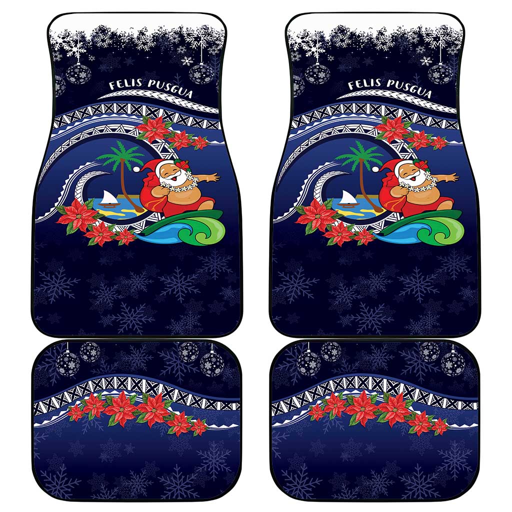 Felis Pusgua Guam Santa Car Mats Merry Christmas with Polynesian Tribal LT9 - Polynesian Pride