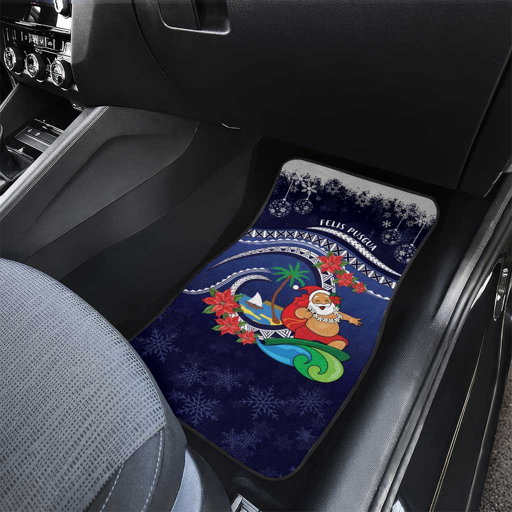 Felis Pusgua Guam Santa Car Mats Merry Christmas with Polynesian Tribal LT9 - Polynesian Pride