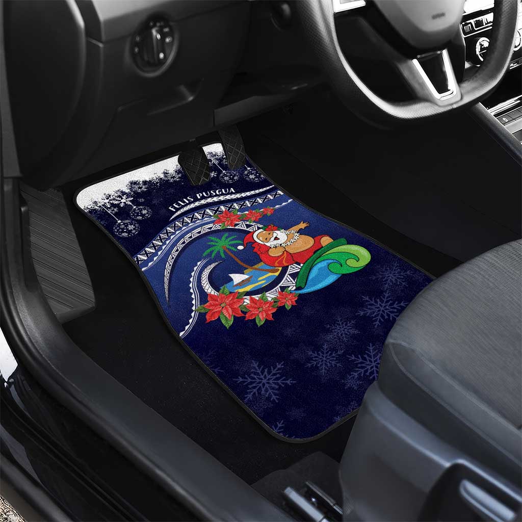 Felis Pusgua Guam Santa Car Mats Merry Christmas with Polynesian Tribal LT9 - Polynesian Pride