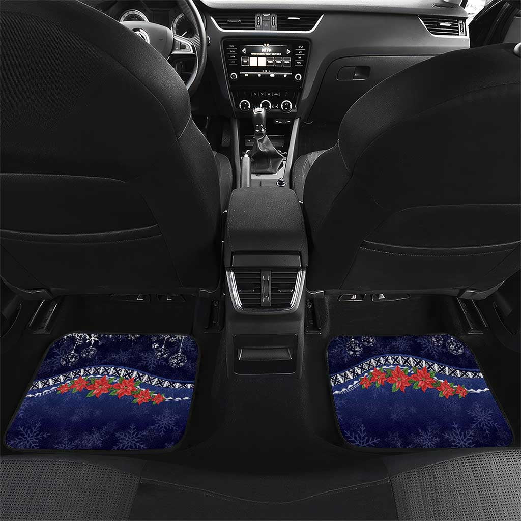 Felis Pusgua Guam Santa Car Mats Merry Christmas with Polynesian Tribal LT9 Set 2pcs - Back Blue - Polynesian Pride